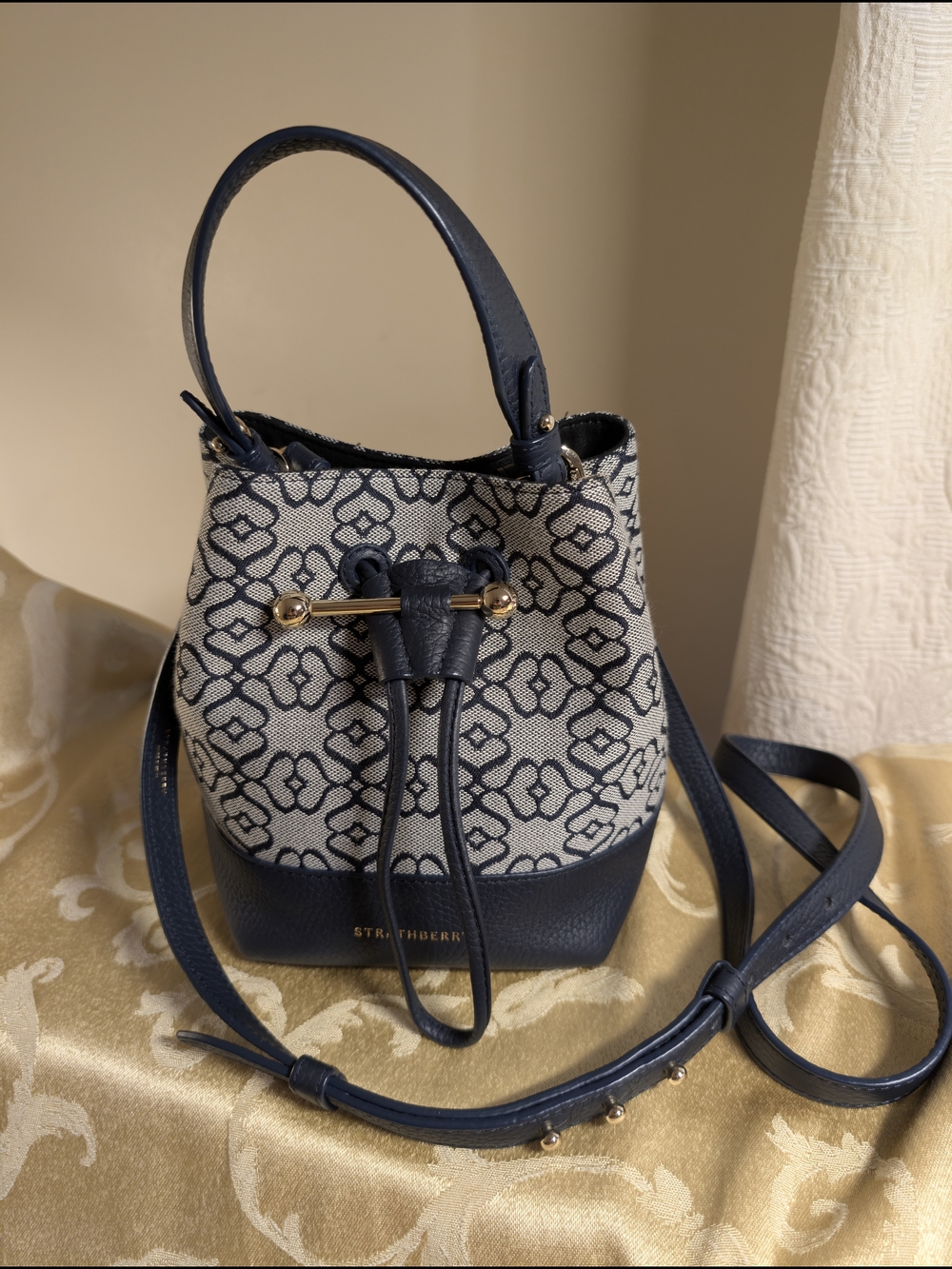 Lana Ossette Monogram Jacquard Bucket Bag